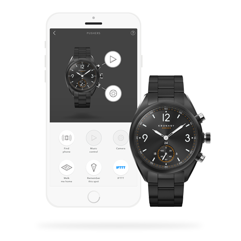 שעון יד היברידי Kronaby Apex 41 Mm Hybrid Smartwatch Black, Steel Strap, Unisex