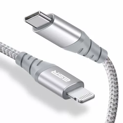 כבל ESR 1m MFi USB-C to Lightning PD Charging Cable צבע אפור
