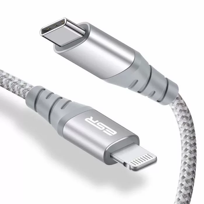 כבל ESR 1m MFi USB-C to Lightning PD Charging Cable צבע אפור