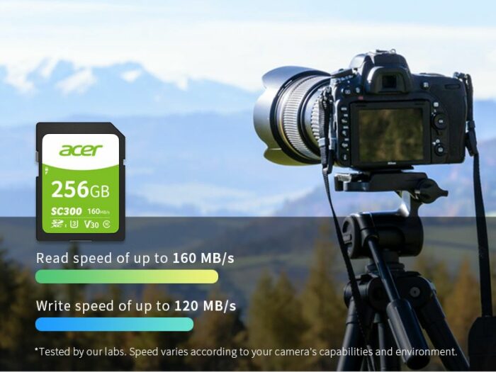 כרטיס זיכרון Acer SC300 High-speed 4K SD Card 256GB