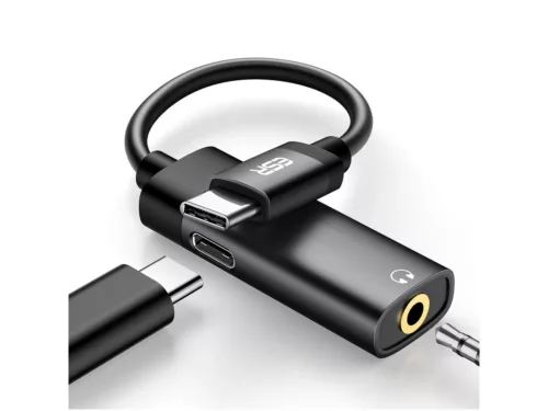 מתאם ESR 2in-1 USB-C PD Headphone Jack Adapter